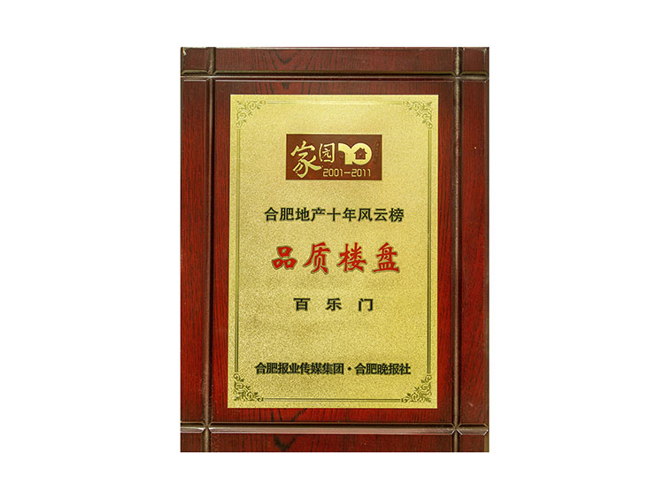 合肥地產十年風云榜品質樓盤百樂門